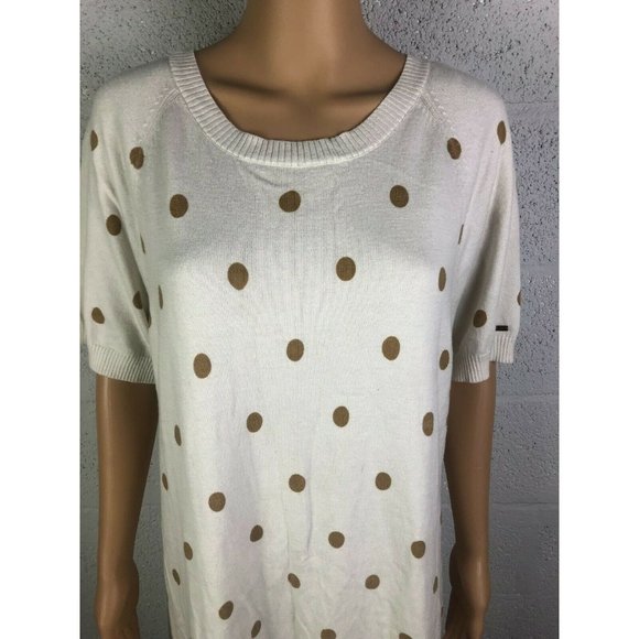 Tommy Hilfiger Off-White & Gold Polka Dots Dress Style IA57635203 Size XL - Picture 3 of 10